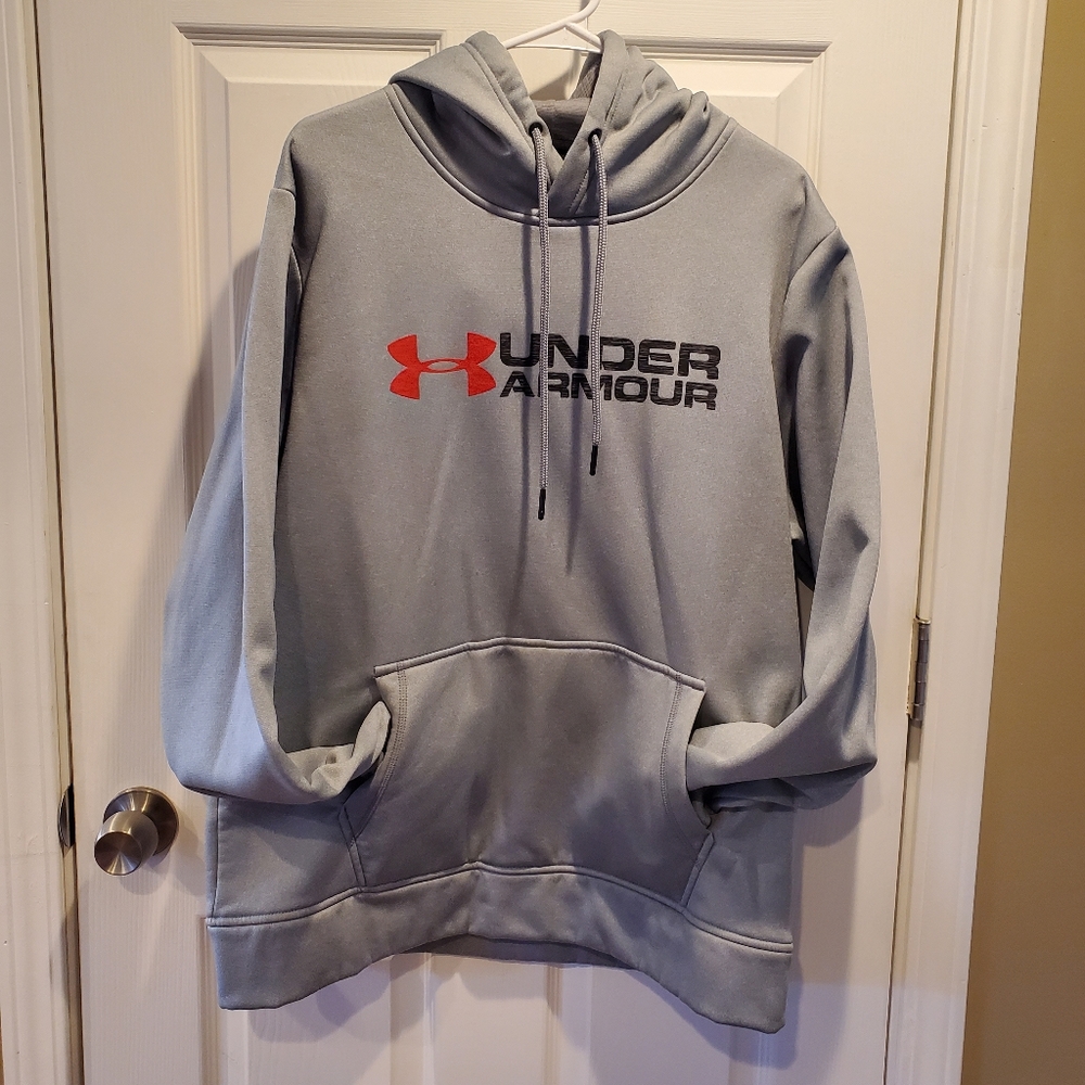 Mens Gray Under Armour Coldgear Hoodie Size Large